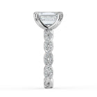 The Elysande Ring - Emerald Solitaire with Braided Pavé Band