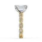 The Elysande Ring - Emerald Solitaire with Braided Pavé Band