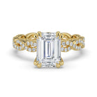 The Elysande Ring - Emerald Solitaire with Braided Pavé Band
