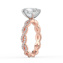 The Elysande Ring - Oval Solitaire with Braided Pavé Band