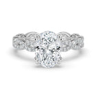 The Elysande Ring - Oval Solitaire with Braided Pavé Band