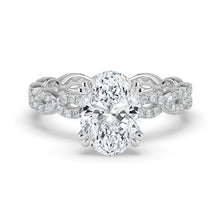 The Elysande Ring - Oval Solitaire with Braided Pavé Band