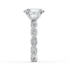 The Elysande Ring - Oval Solitaire with Braided Pavé Band