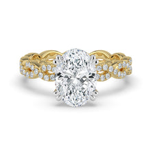 The Elysande Ring - Oval Solitaire with Braided Pavé Band