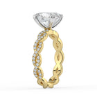 The Elysande Ring - Oval Solitaire with Braided Pavé Band
