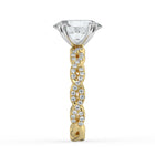 The Elysande Ring - Oval Solitaire with Braided Pavé Band