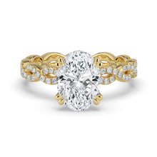 The Elysande Ring - Oval Solitaire with Braided Pavé Band