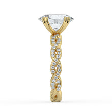 The Elysande Ring - Oval Solitaire with Braided Pavé Band