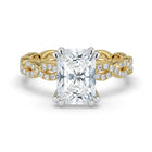 The Elysande Ring - Radiant Solitaire with Braided Pavé Band