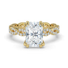 The Elysande Ring - Radiant Solitaire with Braided Pavé Band