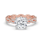 The Elysande Ring - Round Solitaire with Braided Pavé Band