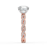 The Elysande Ring – Round Solitaire with Braided Pavé Band – The Jewel Concierge