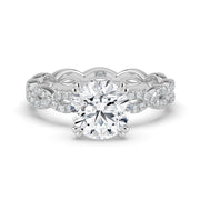 The Elysande Ring – Round Solitaire with Braided Pavé Band – The Jewel Concierge