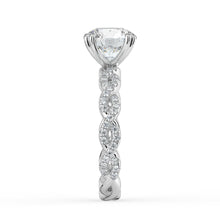 The Elysande Ring - Round Solitaire with Braided Pavé Band