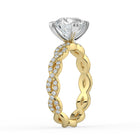 The Elysande Ring - Round Solitaire with Braided Pavé Band