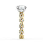 The Elysande Ring - Round Solitaire with Braided Pavé Band
