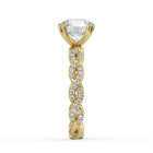 The Elysande Ring - Round Solitaire with Braided Pavé Band