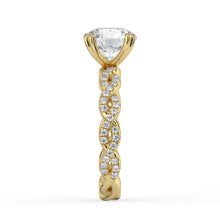The Elysande Ring - Round Solitaire with Braided Pavé Band