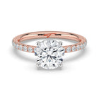 The Phoenix Ring - 2.00 ct. 4 Claw Round Solitaire with Hidden Halo & Pavé Band