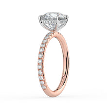 The Phoenix Ring - 2.00 ct. 4 Claw Round Solitaire with Hidden Halo & Pavé Band