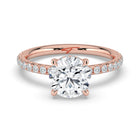 The Phoenix Ring - 2.00 ct. 4 Claw Round Solitaire with Hidden Halo & Pavé Band