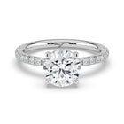 The Phoenix Ring - 2.00 ct. 4 Claw Round Solitaire with Hidden Halo & Pavé Band