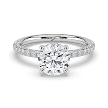 The Phoenix Ring - 2.00 ct. 4 Claw Round Solitaire with Hidden Halo & Pavé Band