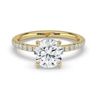 The Phoenix Ring - 2.00 ct. 4 Claw Round Solitaire with Hidden Halo & Pavé Band