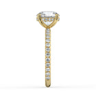 The Phoenix Ring - 2.00 ct. 4 Claw Round Solitaire with Hidden Halo & Pavé Band