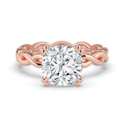 The Elysande Ring – Cushion Solitaire with Braided Band – The Jewel Concierge