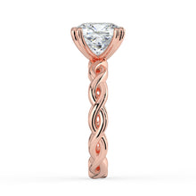 The Elysande Ring - Cushion Solitaire with Braided Band
