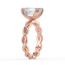 The Elysande Ring -  Emerald Solitaire with Braided Band