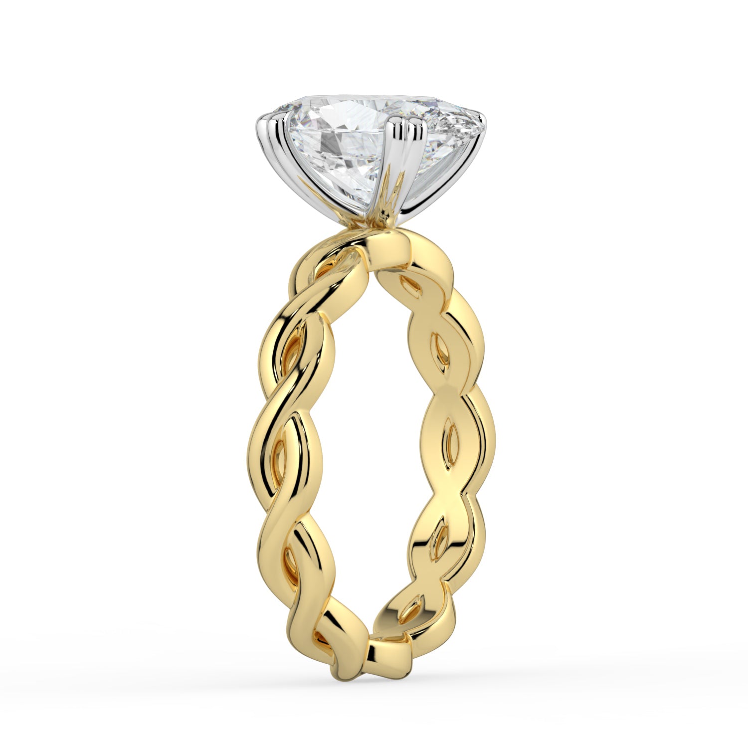 The Elysande Ring - Oval Solitaire with Braided Band