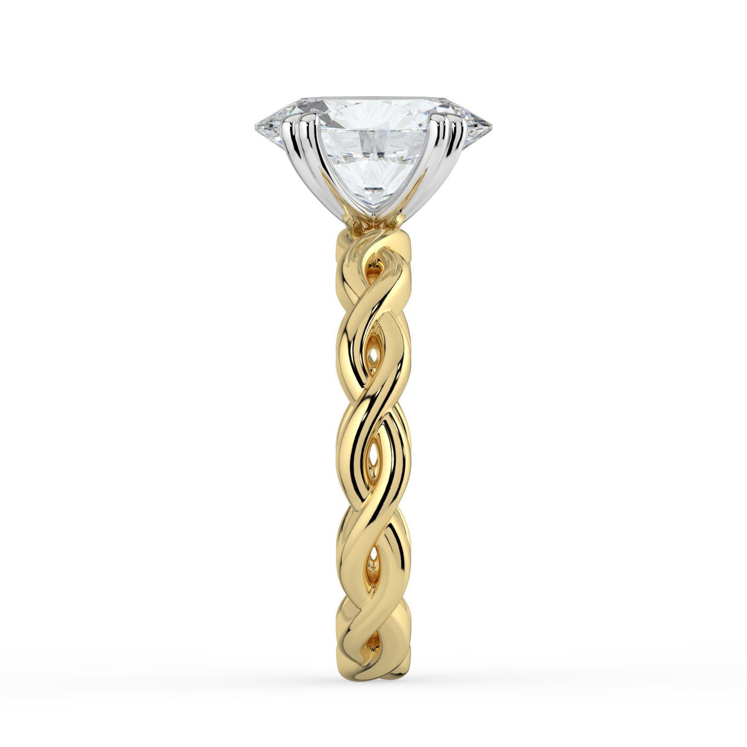 The Elysande Ring - Oval Solitaire with Braided Band