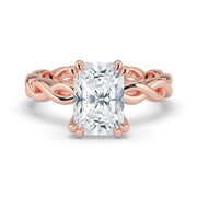 The Elysande Ring – Radiant Solitaire with Braided Band – The Jewel Concierge