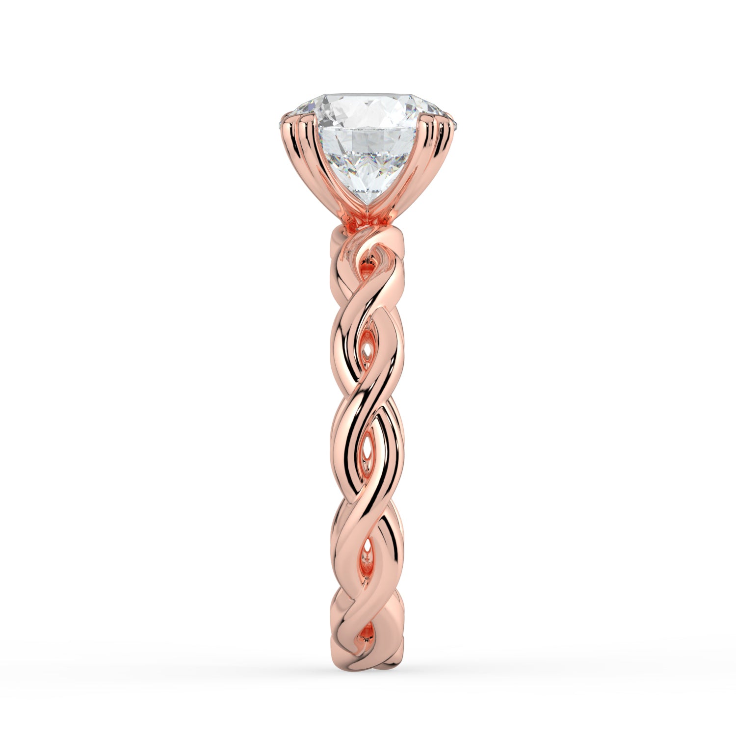 The Elysande Ring - Round Solitaire with Braided Band