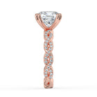 The Elysande Ring - Cushion Solitaire with Braided Pavé Band