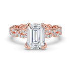The Elysande Ring - Emerald Solitaire with Braided Pavé Band