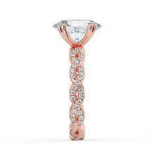 The Elysande Ring - Oval Solitaire with Braided Pavé Band