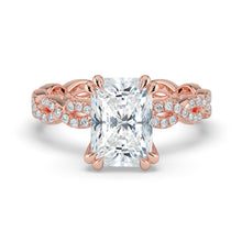 The Elysande Ring - Radiant Solitaire with Braided Pavé Band