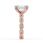 The Elysande Ring - Radiant Solitaire with Braided Pavé Band