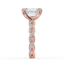 The Elysande Ring - Radiant Solitaire with Braided Pavé Band