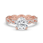 The Elysande Ring - Round Solitaire with Braided Pavé Band