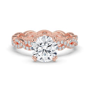 The Elysande Ring – Round Solitaire with Braided Pavé Band – The Jewel Concierge