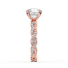 The Elysande Ring - Round Solitaire with Braided Pavé Band