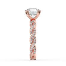 The Elysande Ring - Round Solitaire with Braided Pavé Band