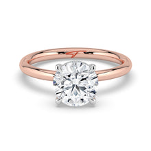 The Celeste Ring - 4 Claw Round Solitaire with Hidden Halo