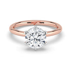 The Celeste Ring - 6 Claw Round Solitaire with Hidden Halo