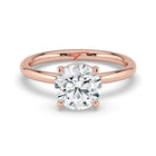 The Celeste Ring - 4 Claw Round Solitaire with Hidden Halo