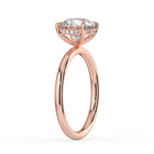 The Celeste Ring - 4 Claw Round Solitaire with Hidden Halo